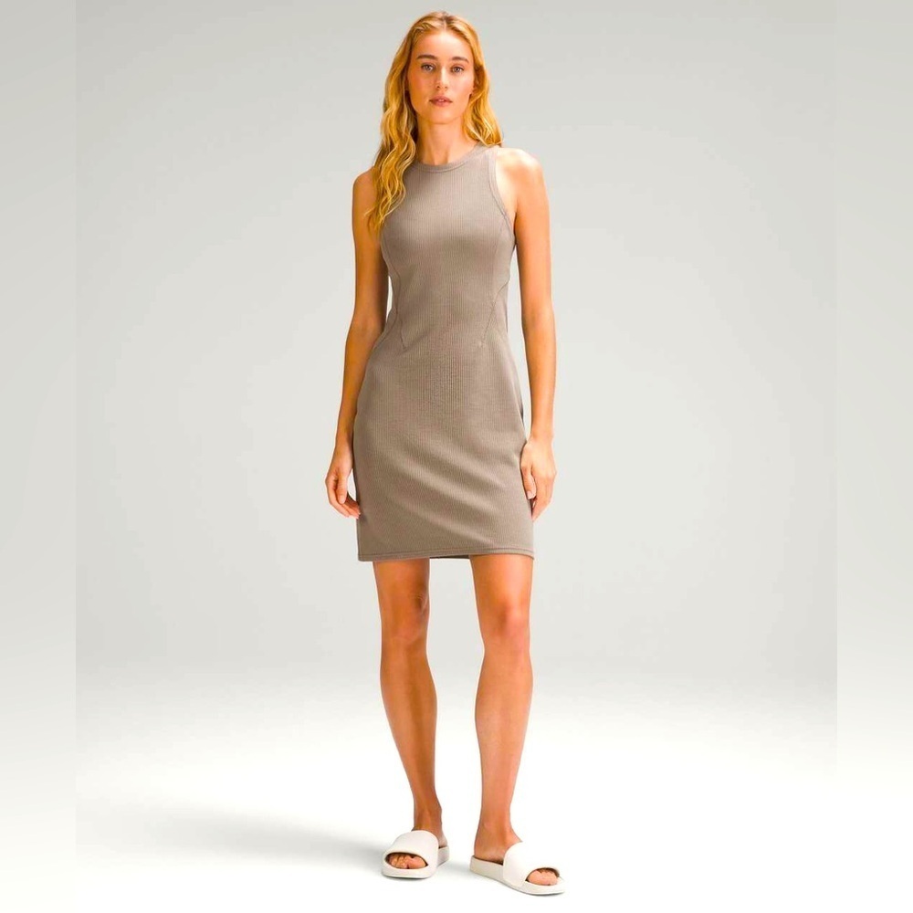 Lululemon Athletically Ribbed Softstreme Slim-Fit Tank Mini Skater Dress